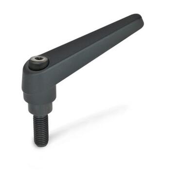 Adjustable hand lever GN 101 die-cast zinc/screw steel